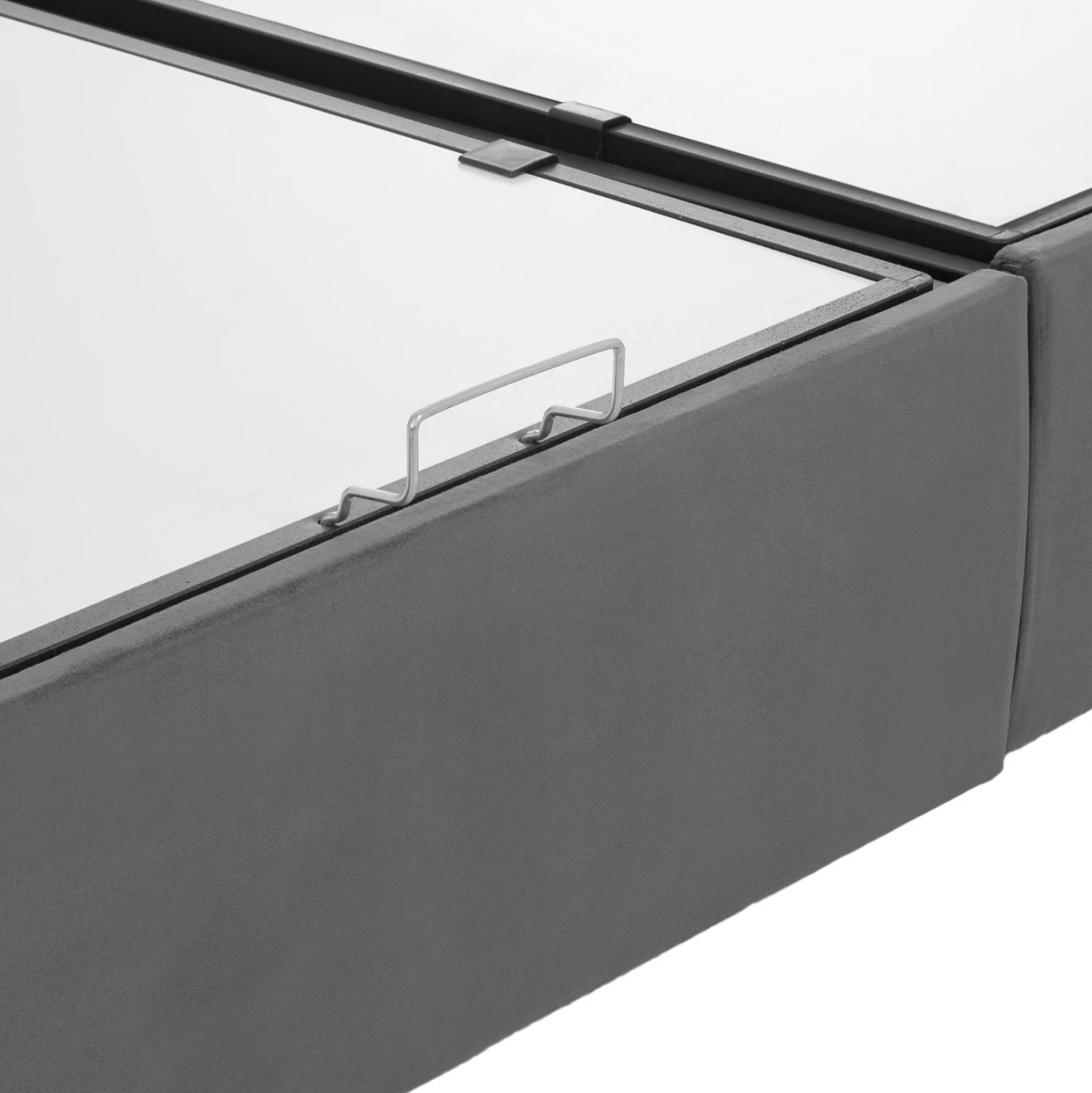 Krevet DOLORES, me hapësirë ruajtëse, kadife gri, 160x200