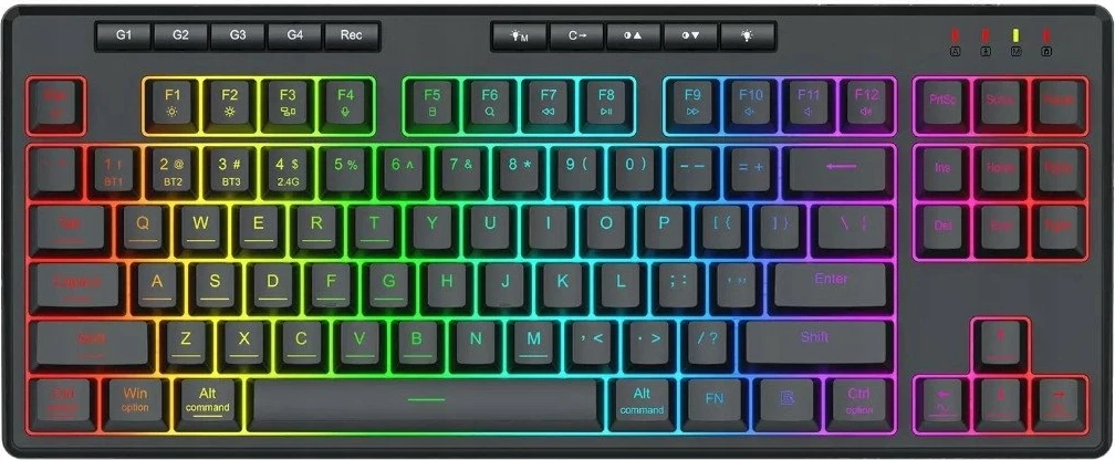 Tastierë gaming Redragon Shiva Pro K516RGB-PRO, TKL 87-taste, RGB, USB/2.4GHz/Bluetooth, e zezë