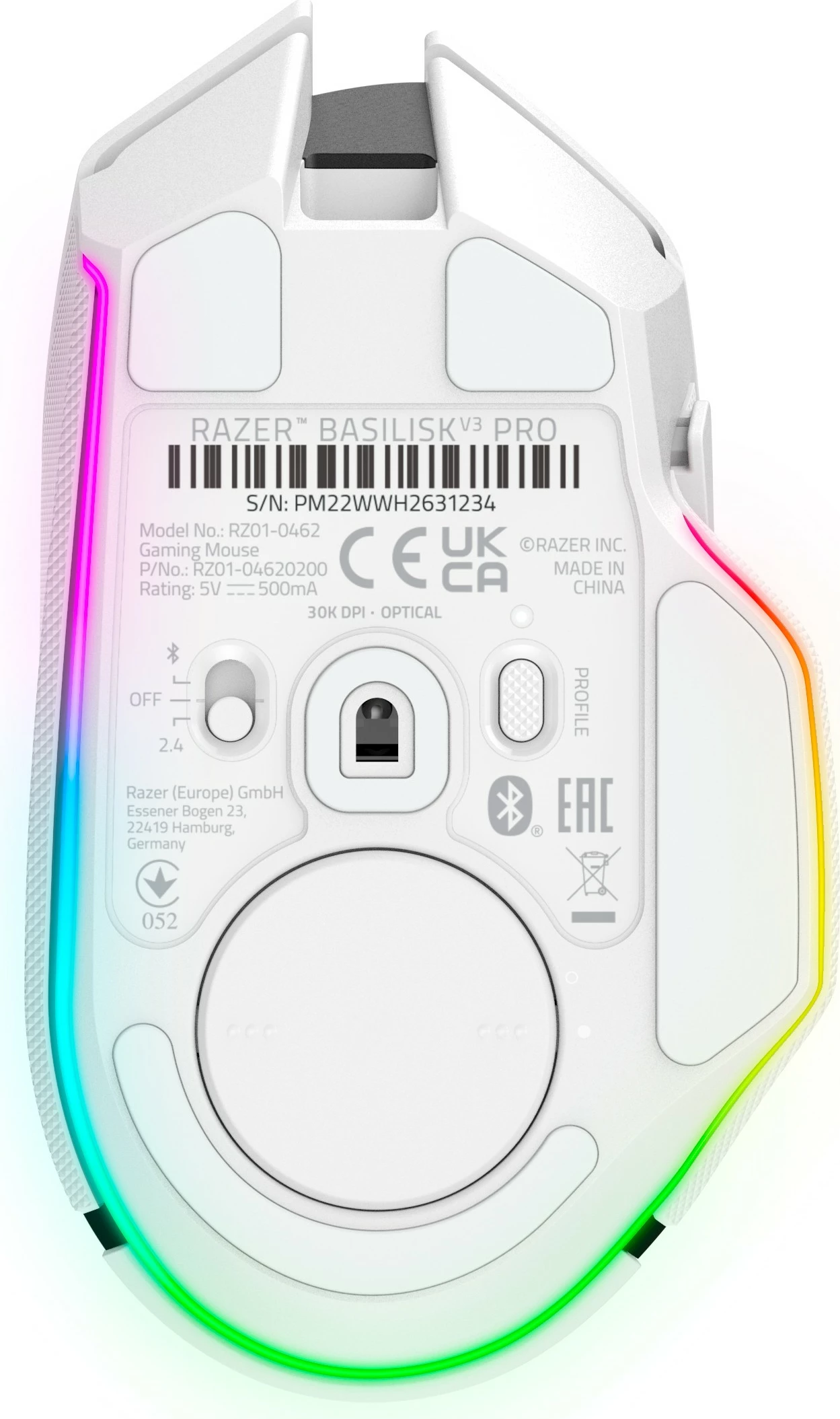 Maus Razer Basilisk V3 Pro wei wireless RGB