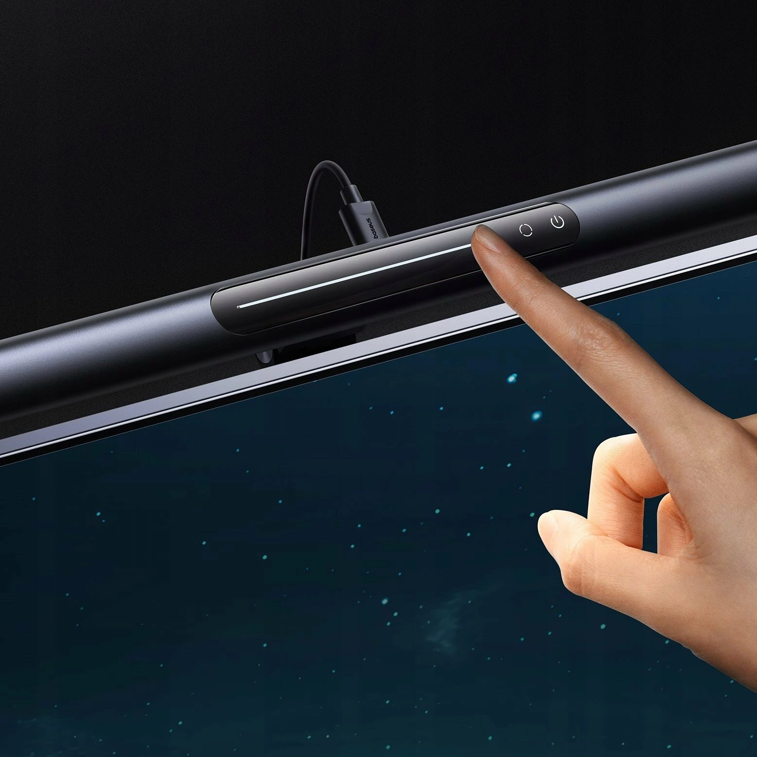 Lampë LED për monitor Baseus i-wok 3 Series, montim magnetik, USB-C, 485 mm, e zezë, set me kabllo USB-A në USB-C