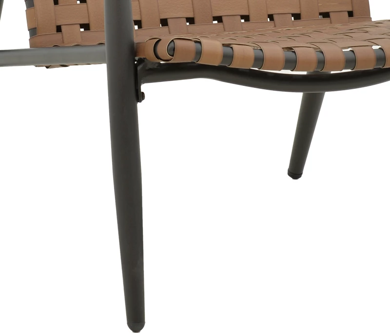 Karrige Eamon alumini e pe rattan, ngjyrë kafe e zezë, 73.5x62x77cm