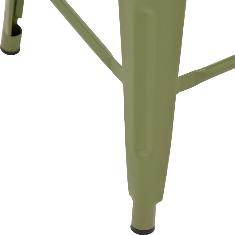 Karrige për bar me shpinore Utopia, metal, ngjyrë ulliri e errët, 42x42x86cm