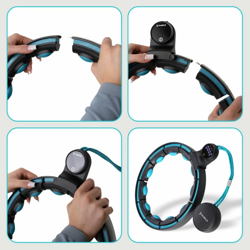 Set hula hop magnetik me numërues HMS HHM17 + rrip dobësimi BR163, kuq