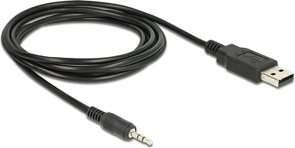 Kabllo konvertuese USB TTL DeLOCK, USB-A në 2.5mm, 1.8m, e zezë