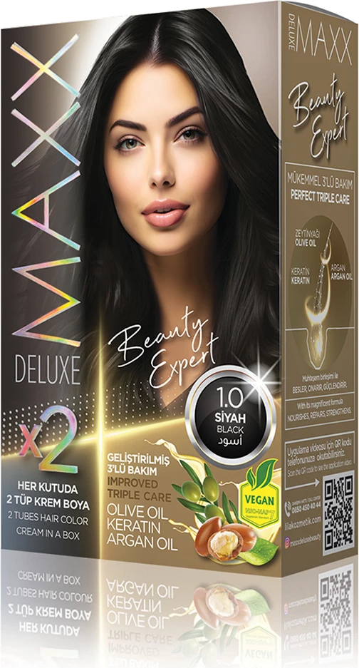 Ngjyrë për flokë SET B-EXPERT 1.0 Black, 2 x 50 ml