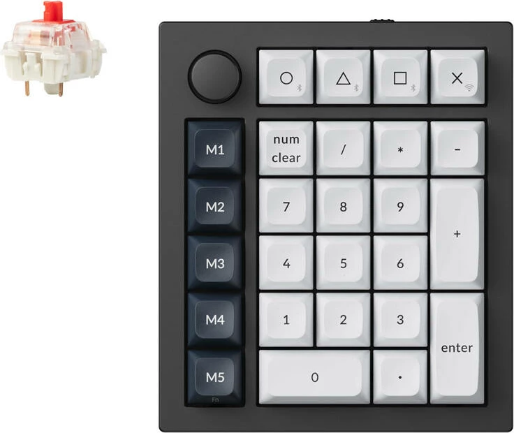 Tastierë numerike mekanike Keychron Q0 Max RGB wireless, Gateron Jupiter Red Switch, e zezë