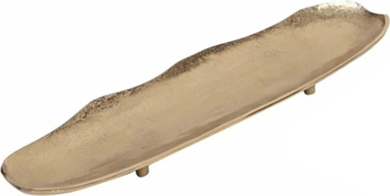 Tabaka RICCIO XL me këmbë, alumin, ngjyrë ari, 45x13x4cm