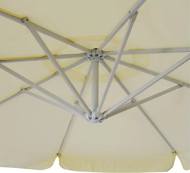 Ombrellë e varur D300x237cm. Rrumbullake me 4 këmbë në bazë FH6008