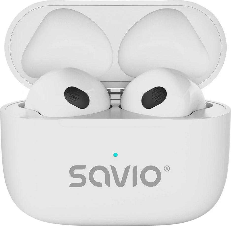 Kufje SAVIO TWS-01 PRO, wireless, earbuds, të bardha