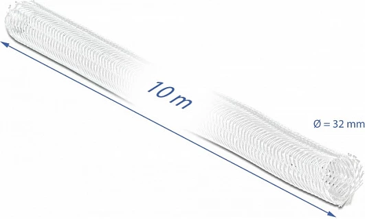Mbështjellës rrjetë për kabllo DeLOCK, 10 m x 32 mm, me Velcro, i bardhë