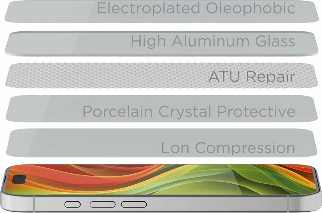 Mbrojtëse ekrani me qelq të kalitur Mobile Origin Screen Guard për iPhone 17 Pro, 9H, 0.33 mm, Full Coverage, me aplikator