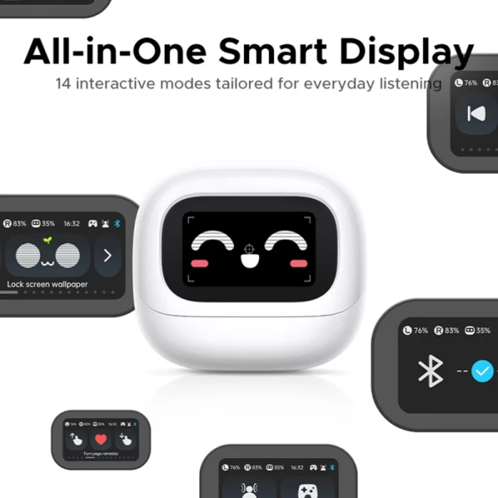 Kufje wireless UGREEN HiTune H6 Magic WS216 (65386), Bluetooth 6.0, Hi-Res LDAC, ekran me prekje në kuti, IPX5, 30 orë, të bardha