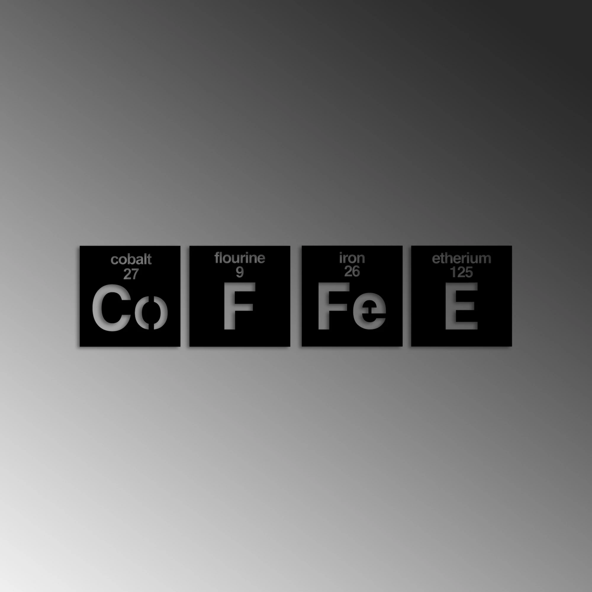 Aksesor dekorativ metalik për mur, Wallity, Coffee, 4 copë