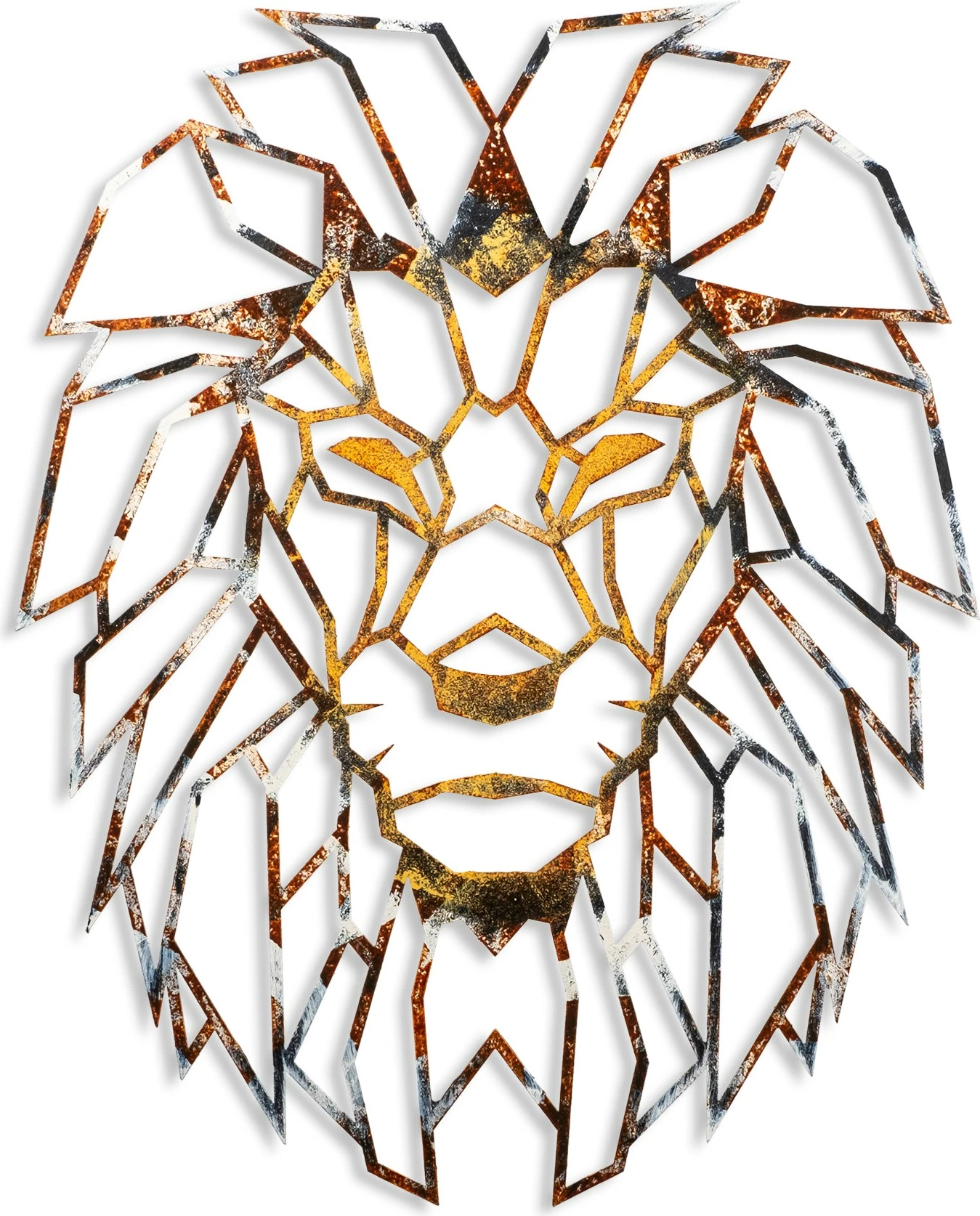 Aksesor dekorativ metalik për mur, luan, shumëngjyrësh, Wallity, 40x50cm