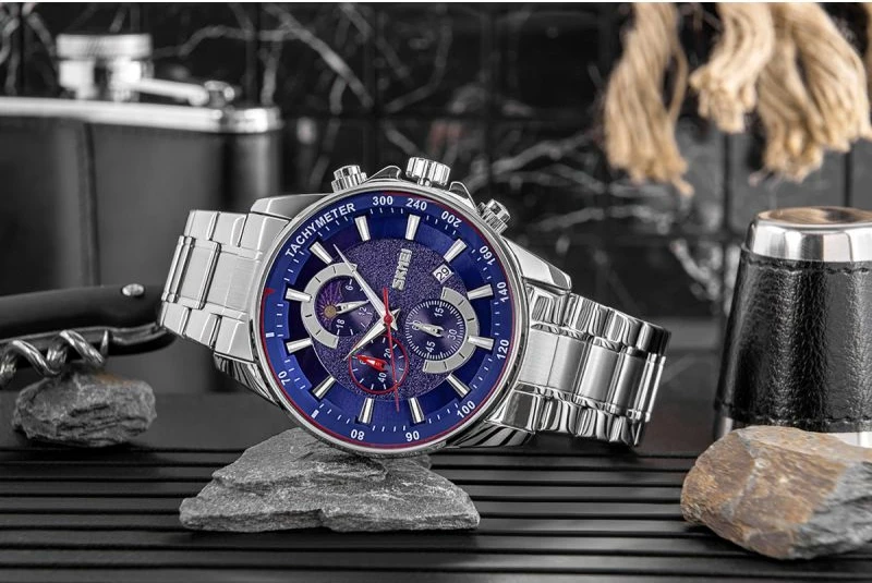 Orë dore për meshkuj Skmei, argjendtë