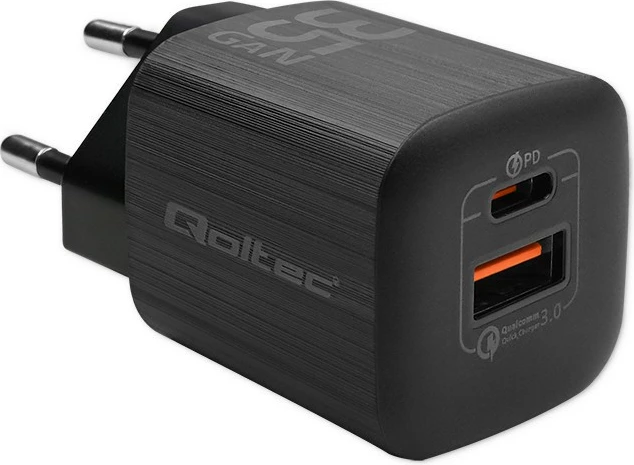 Karikues muri Qoltec 50764, 35W, 1x USB Type-C PD, 1x USB, i zi