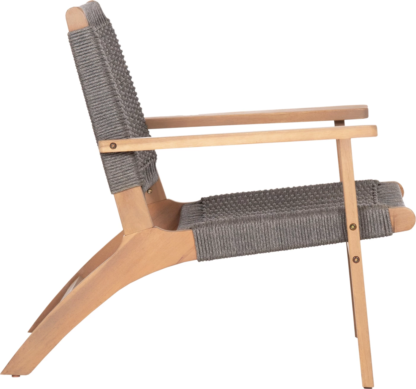 Karrige lounge Monter, dru akacie natyral, litar gri, 78x62x67cm