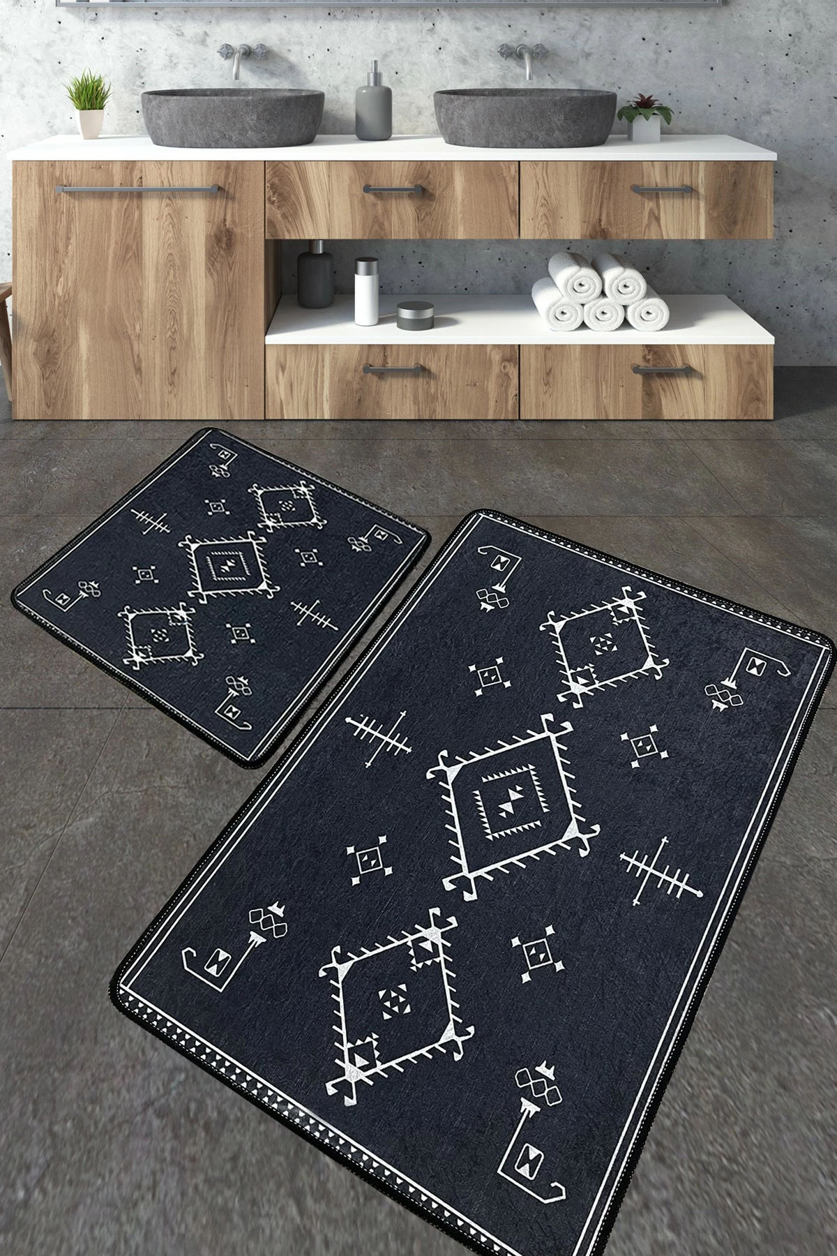 Set tapetash për banjo (2 copë), Mijölnir, ngjyrë gri e errët
