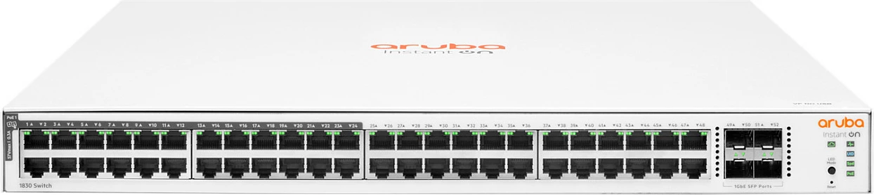 Switch HPE Aruba Instant On 1830 48G, 24x PoE Class 4, 4x SFP, 370W, 1U