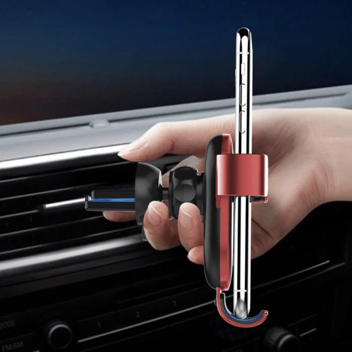 Mbajtës celulari për veturë LDNIO MG01, universal 10–17.7 cm, i kuq/zi