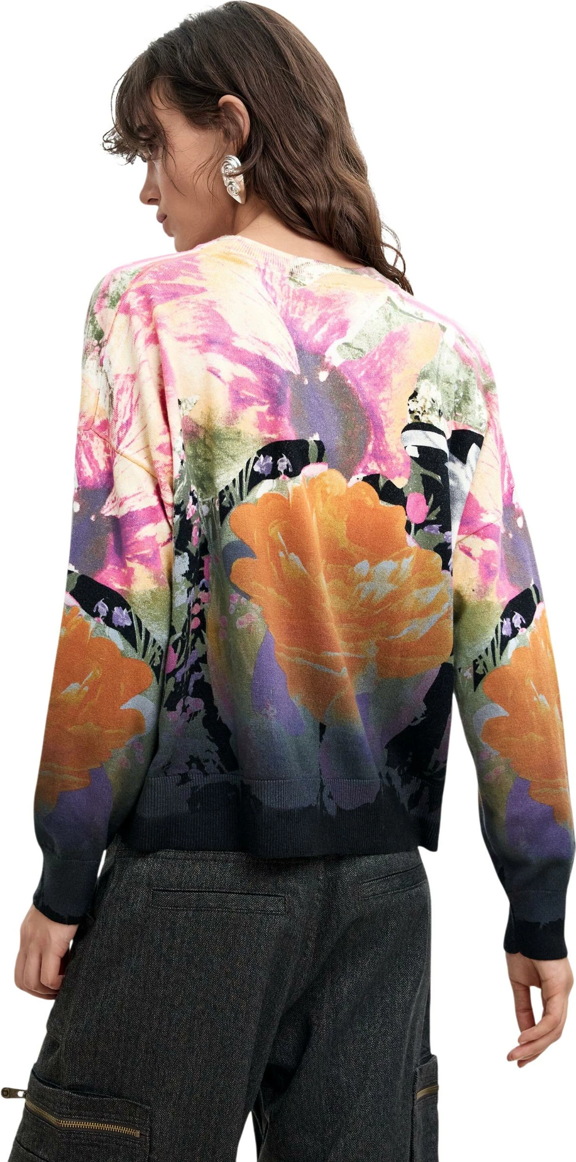 Xhemper për femra Desigual JERS_ROSE DEGRADE_LACROIX 26WWJF49, i zi [Madhësia: M]