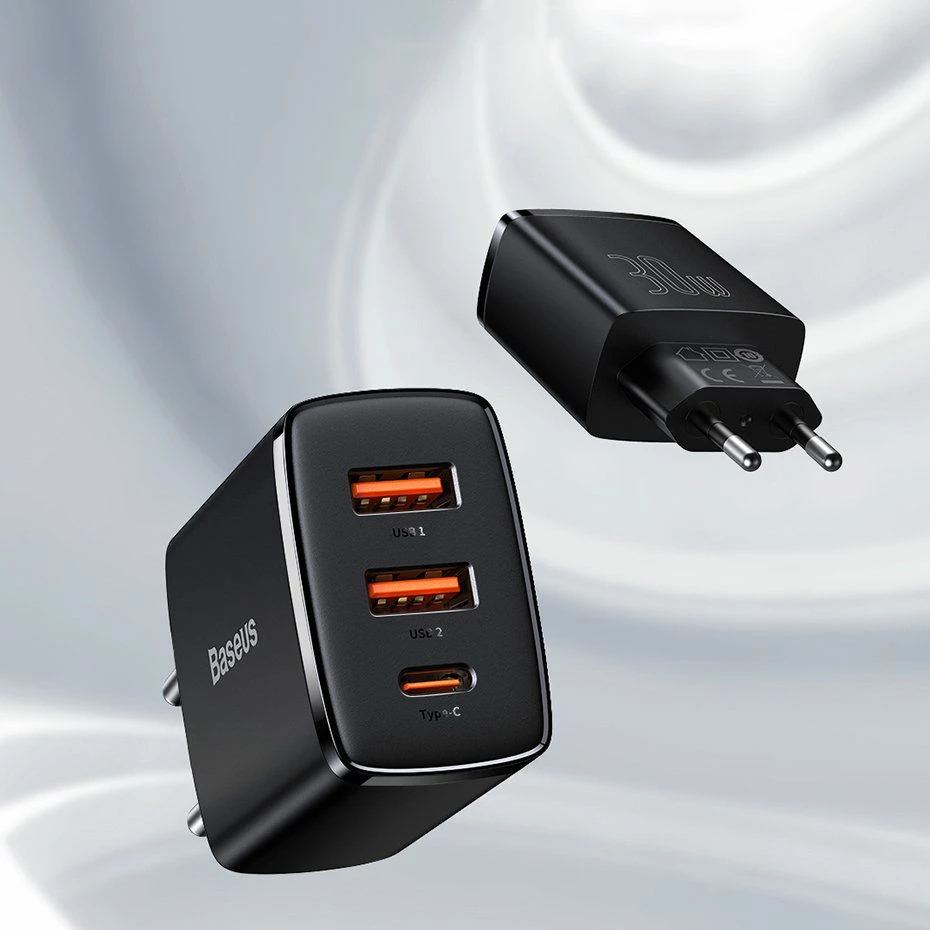 Karikues muri Baseus CCXJ-E01 30W 2x USB-A + 1x USB-C PD/QC, i zi