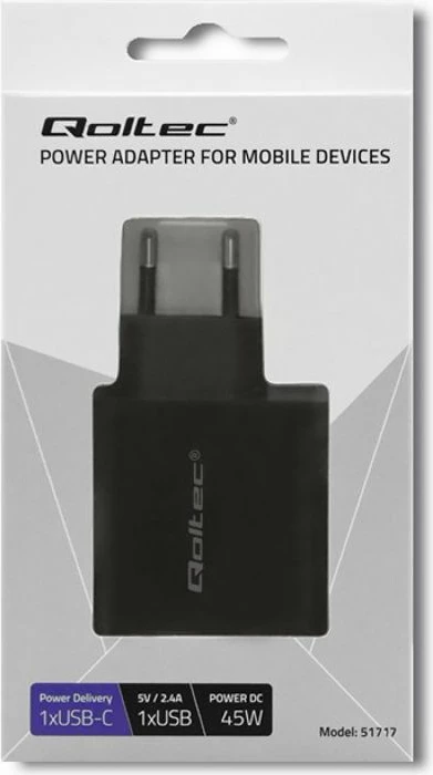 Karikues muri Qoltec 42W USB Type-C PD, i zi