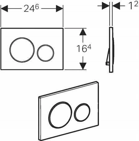 Buton shkarkimi Geberit Sigma20 Start.CZ.Mat-CZ-CZ.Mat, 24.6x16.4 cm, plastikë, i zi mat