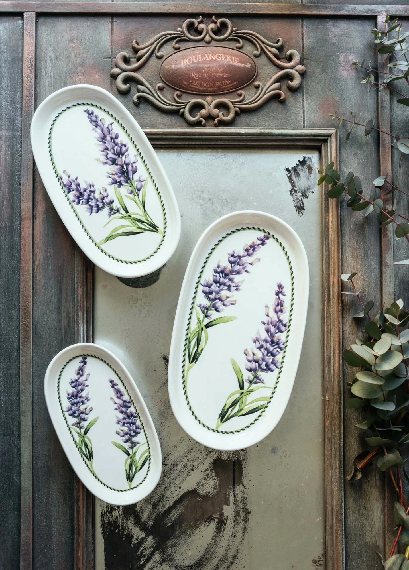 Set pjatash servirëse (2 copë), Hermia, PRC0010, ngjyrë lejla