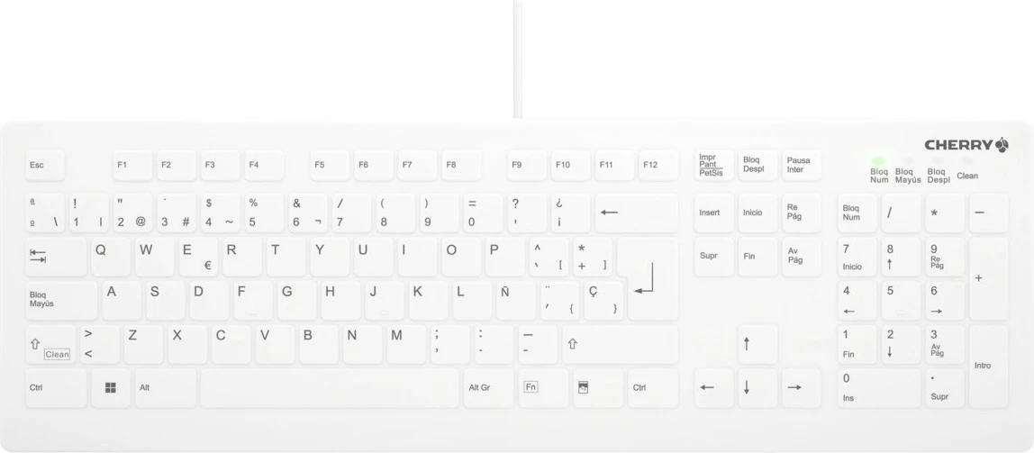 Tastierë mjekësore Cherry AK-C8112, Full-size, Wired, USB, Scissor key switch, Bardhë