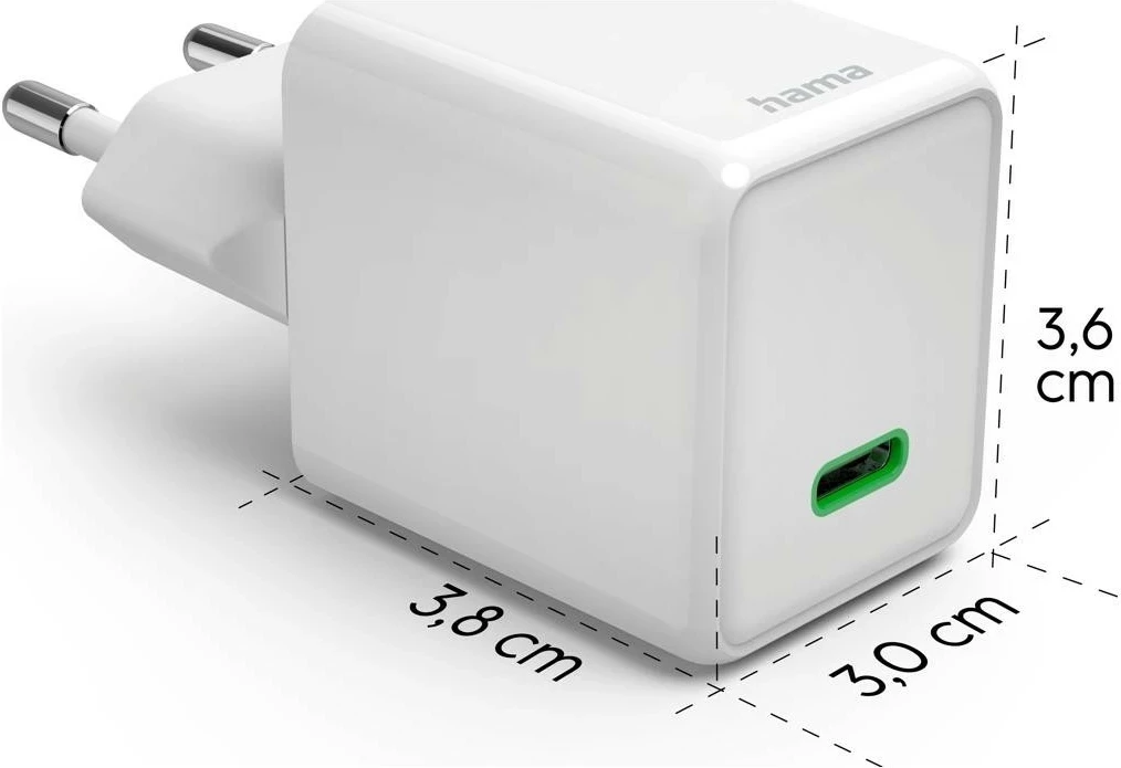 Karikues rrjeti Hama supermini 45W GaN PD/QC 1x USB-C, bardhë