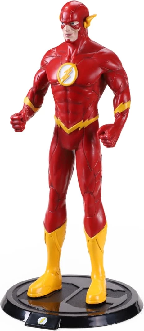 Figurinë e përkulshme NOBLE COLLECTION Bendyfig DC The Flash 19 cm, kuqe/verdhe, me bazë