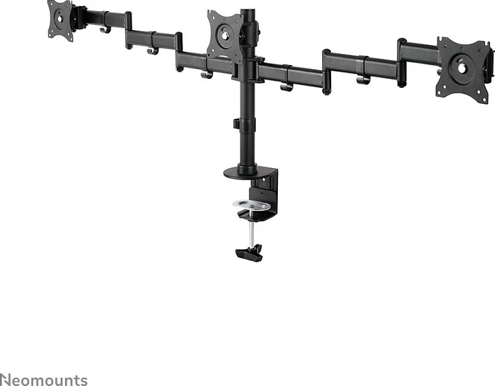 Mbajtëse për monitor Neomounts NM-D135D3BLACK, 3x 10-27", VESA 75x75/100x100, clamp/grommet, e zezë