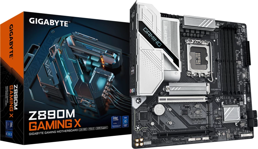 Pllakë amë GIGABYTE Z890M GAMING X, LGA1851, mATX, 4xDDR5, PCIe 5.0, 3x M.2, 4x SATA3, 2.5G LAN