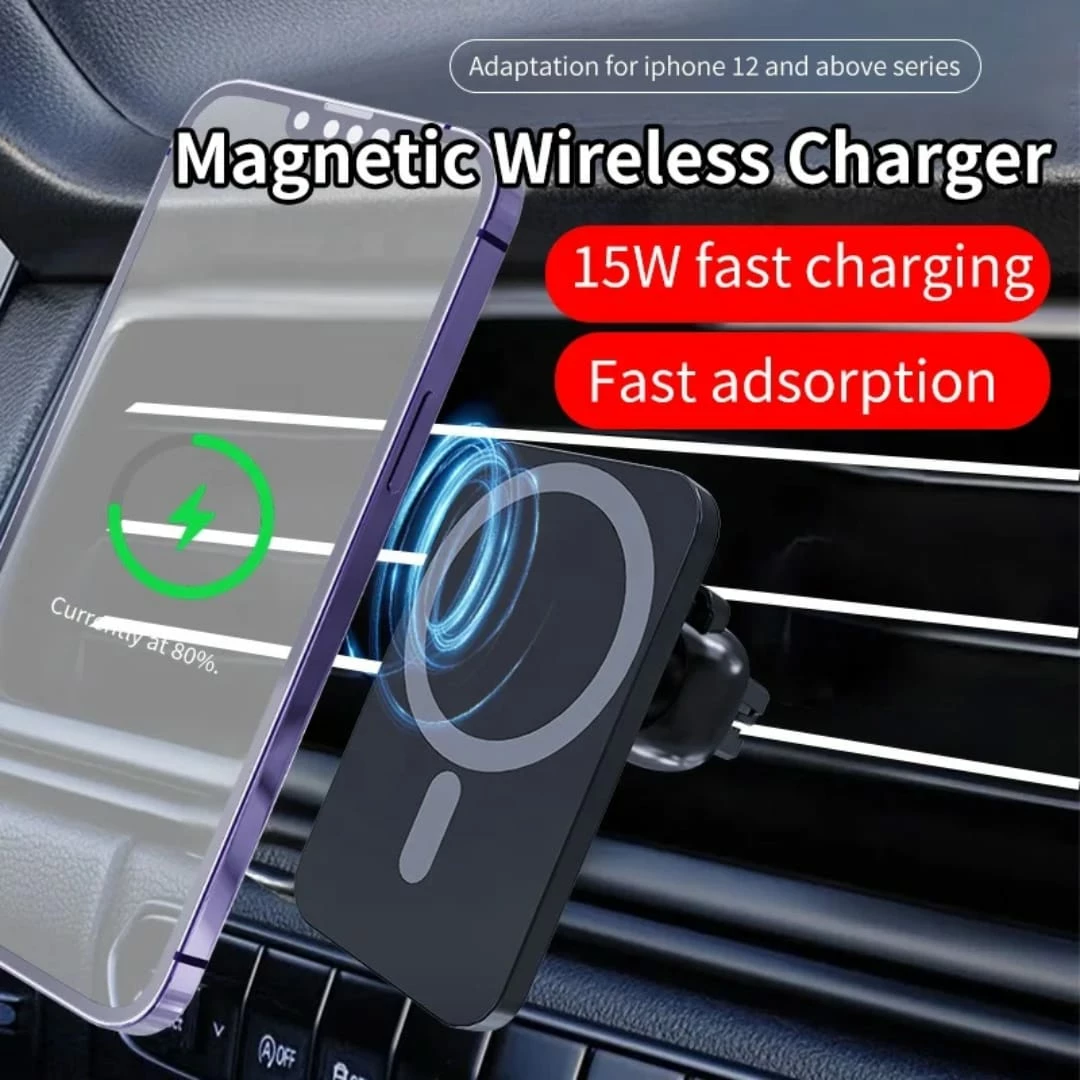 Mbajtëse Makine me Karikues Wireless Magnetik (Stili MagSafe) 5000 mAh