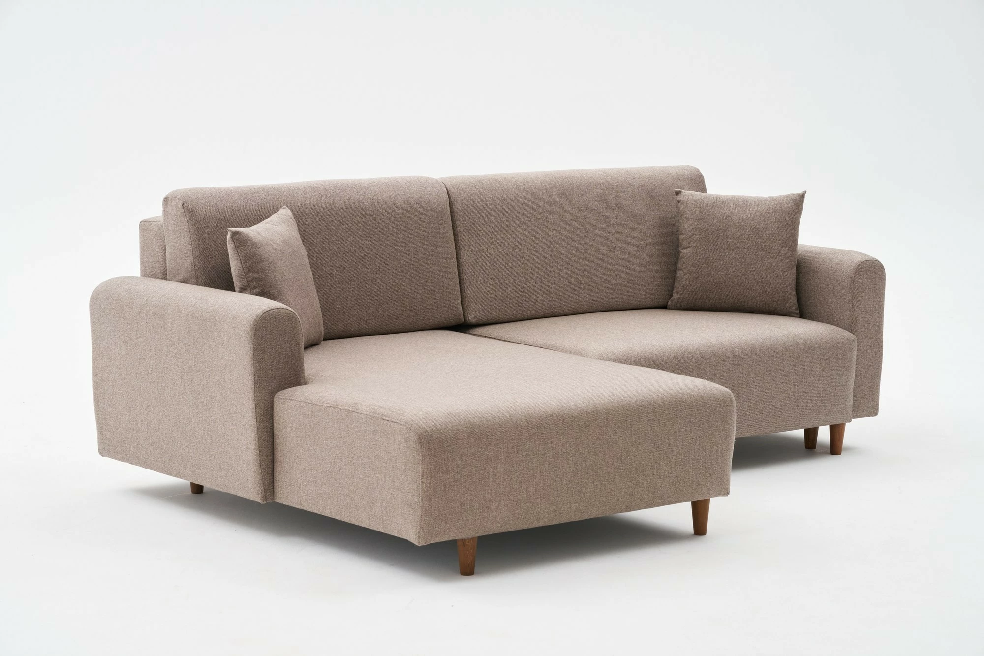 Kënd-sofë krevati Atelier del Sofa, kënd majtas, ngjyrë kafe