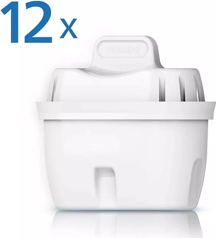 Kartuçë filtruese uji, Philips Micro X-Clean, 12 copë, bardhë