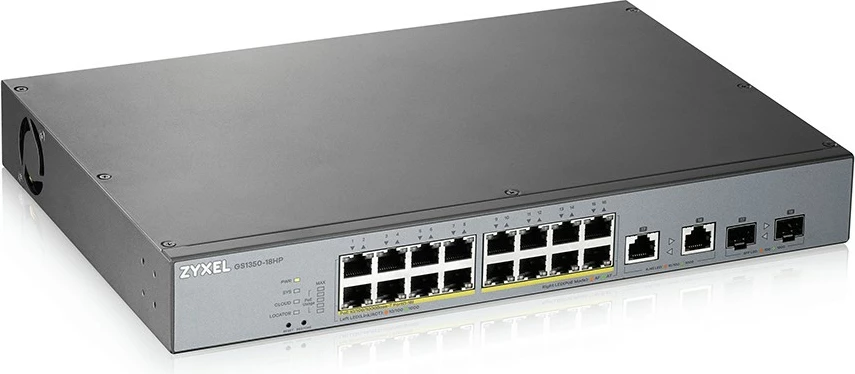 Switch Zyxel GS1350-18HP-EU0101F, Managed, L2, Gigabit Ethernet, PoE, Rack mounting