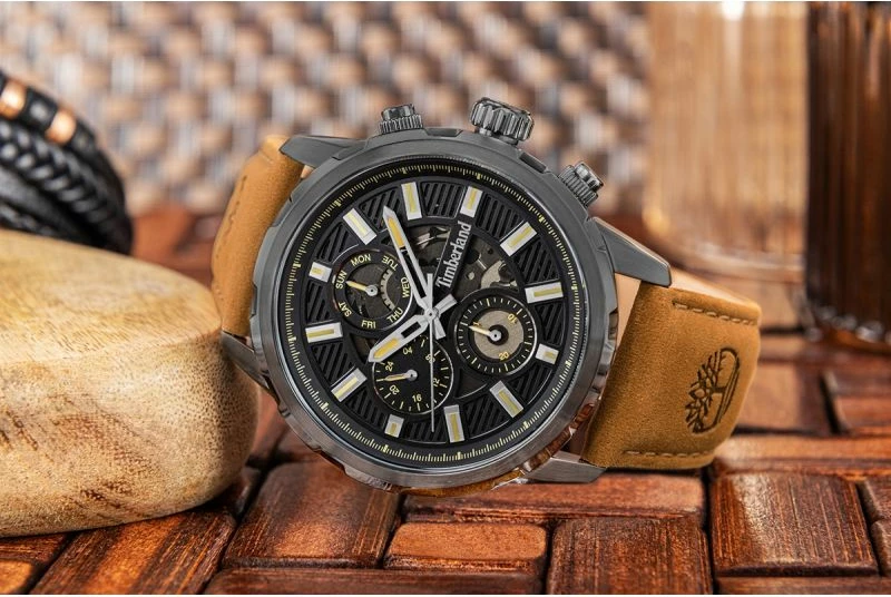 Orë dore meshkuj Timberland Hampton TDWGF0056101, e zezë, set me çantë