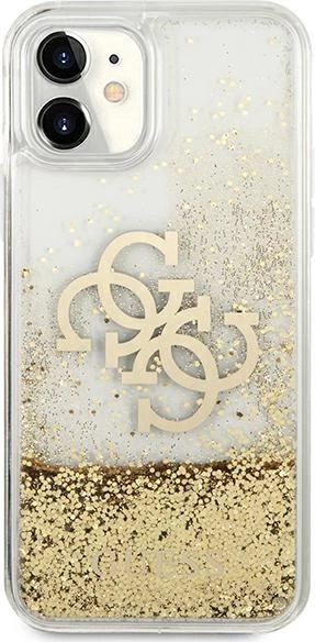 Mbështjellës Guess 4G Big Liquid Glitter për iPhone 11/XR, Ari