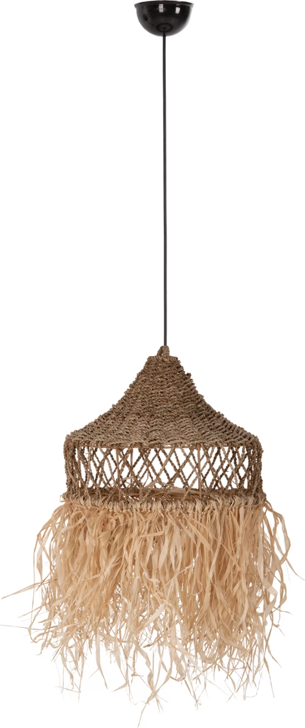 Llambë tavani varëse, fibra palme dhe thekë bari deti, natyrale, FH7819, 42x34cm