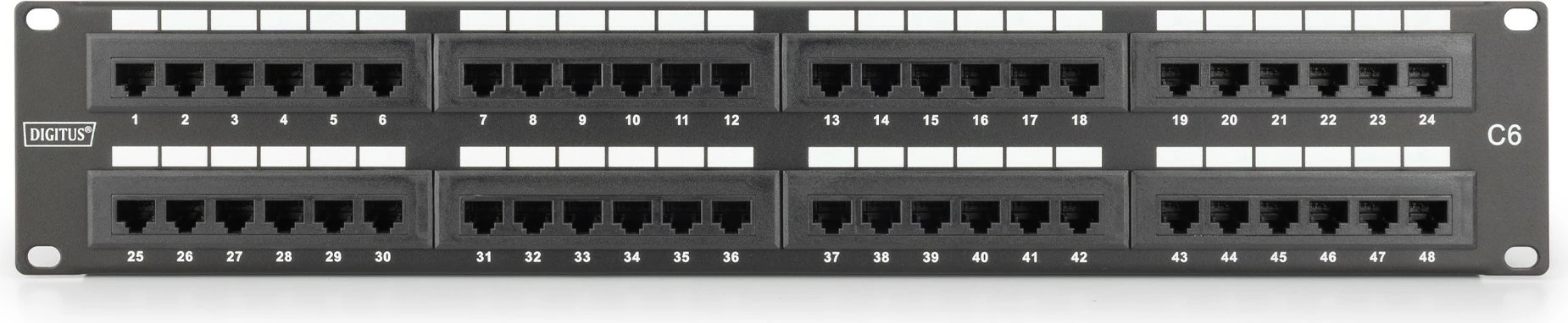Patchpanel Digitus 48-port Cat6, rackmount, i zi