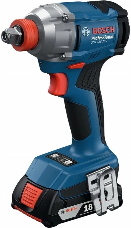 Set veglash me bateri Bosch GDX 18V-285 + GSR 185-LI 18V, 2x2Ah (06019N2123), 6 copë, me valixhe, blu