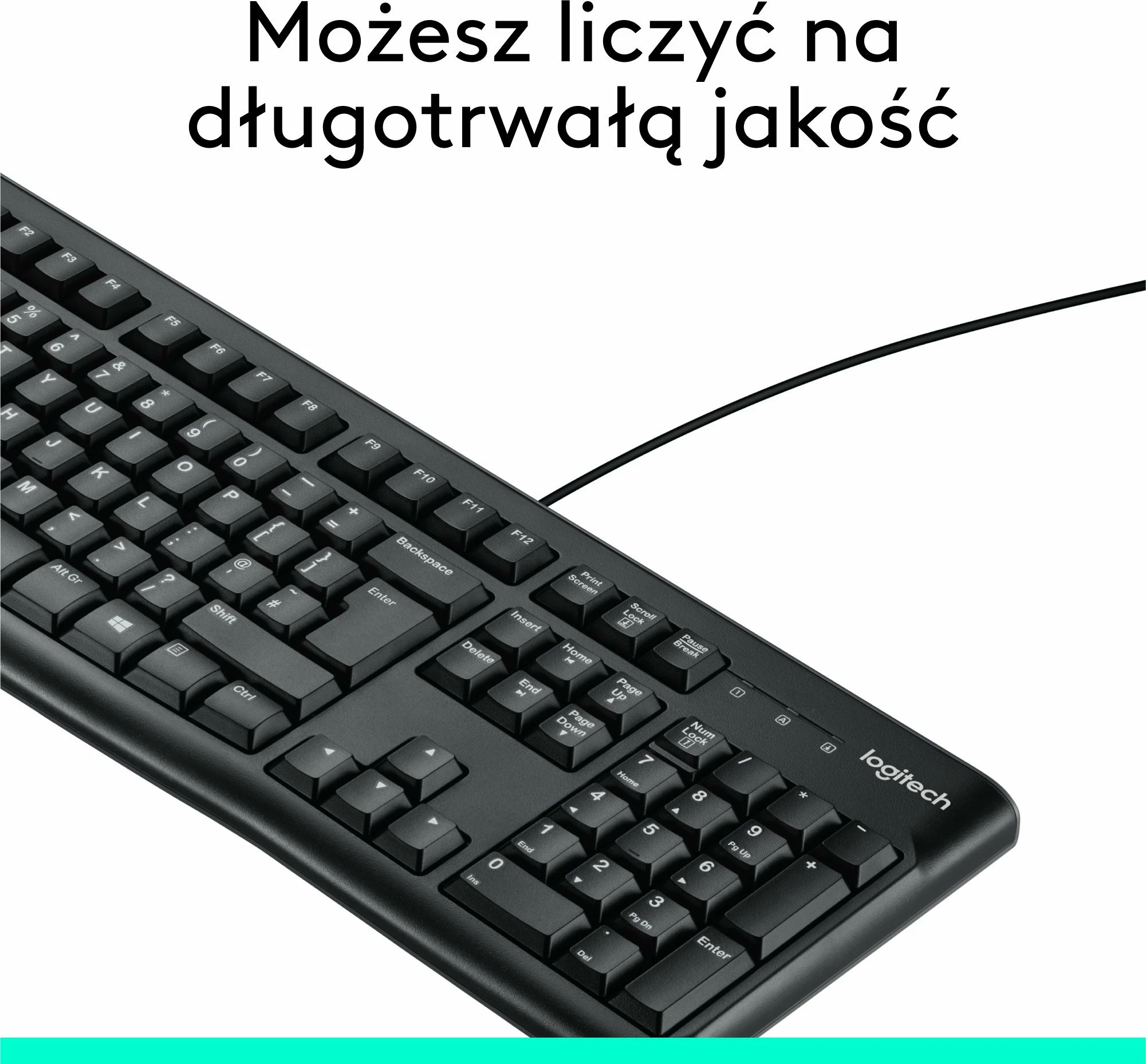 Tastierë Logitech K120 920-002509, USB me kabllo, US INTL, e zezë