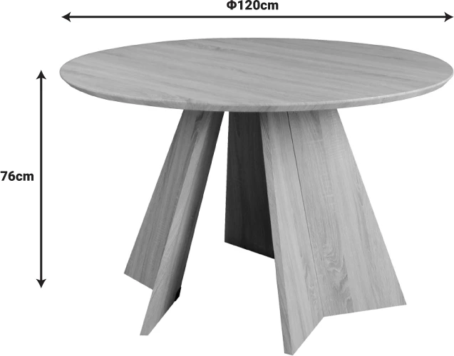 Tavolinë Bibble MDF, ngjyrë natyrale, D120x76cm