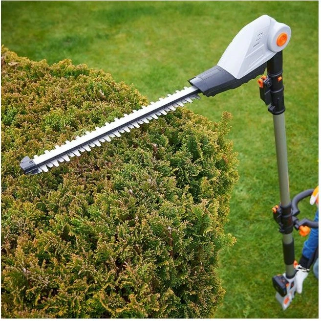 Trimer gardhi me bateri VONHAUS G-Series 2515200, 20V MAX, teh 45 cm, shtyllë teleskopike 2.44 m, set me bateri+karikues+kapak tehu, gri/zi-portokalli