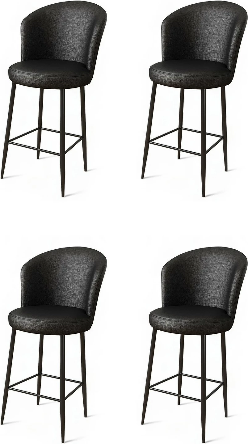 Set karrigesh për bar, ngjyrë e zezë, Hanah Home Uras, 4 copë