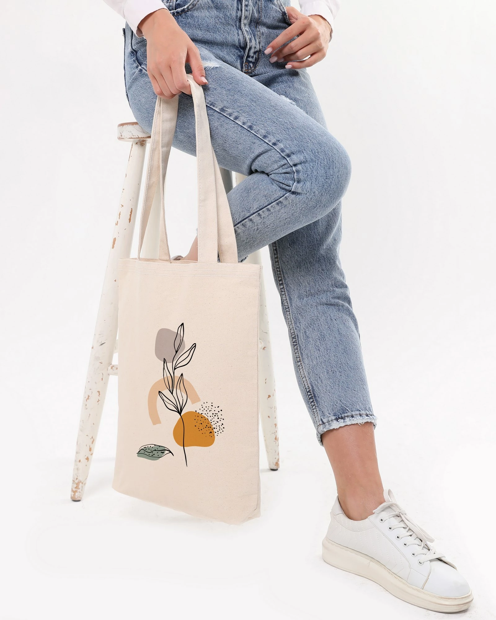 Çantë tote Zoozie Bags, krem, 1120