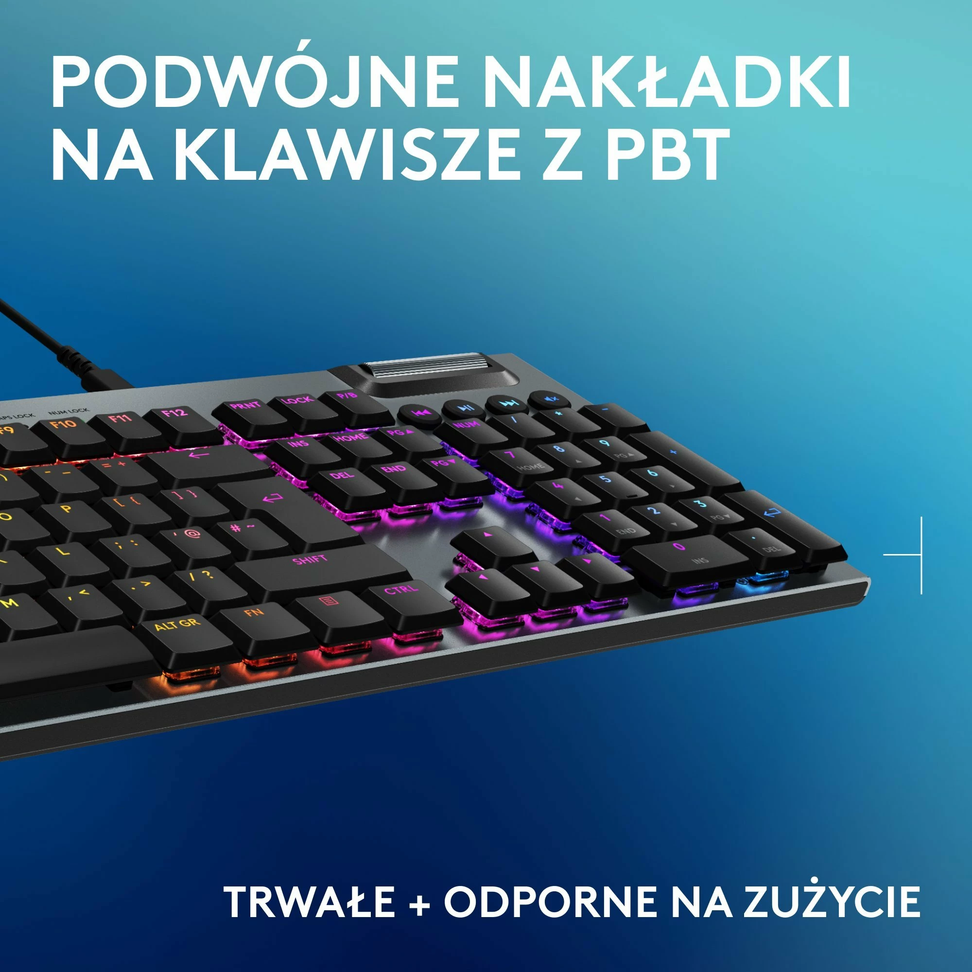 Tastierë gaming mekanike Logitech G915 X GL Tactile, full-size 100%, USB e lidhun, RGB, US INTL, e zezë
