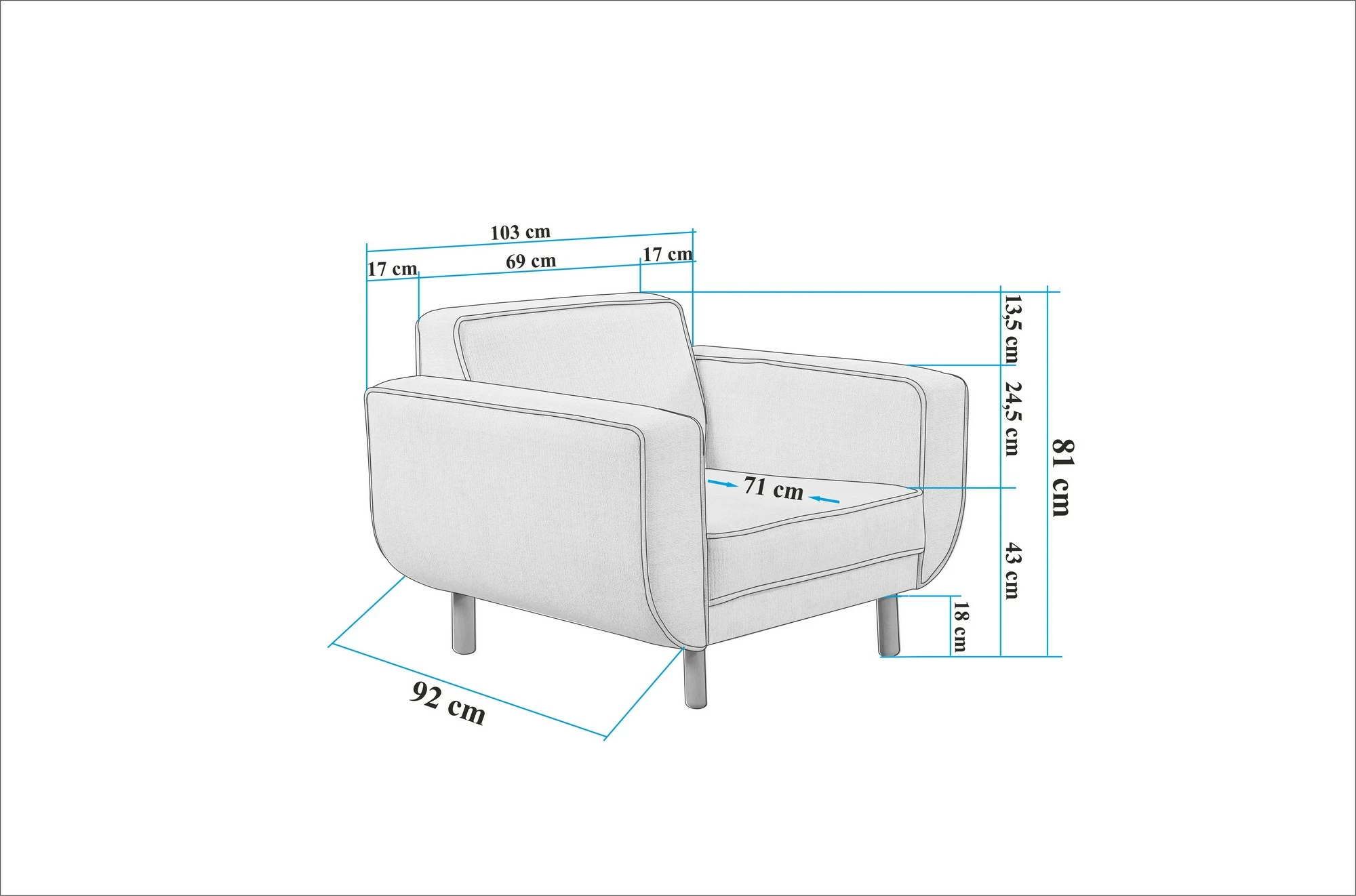 Karrige krahu Larus Berjer, ngjyrë arre dhe krem